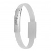 Akyga AK-AD-34 cable USB de pulsera, Micro-USB-B (macho) / USB-A, USB 2.0, 23 cm, blanco
