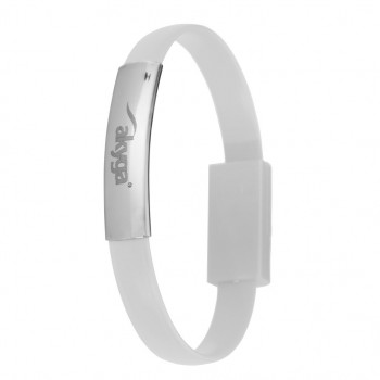 Akyga AK-AD-34 cable USB de pulsera, Micro-USB-B (macho) / USB-A, USB 2.0, 23 cm, blanco