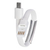 Akyga AK-AD-34 cable USB de pulsera, Micro-USB-B (macho) / USB-A, USB 2.0, 23 cm, blanco