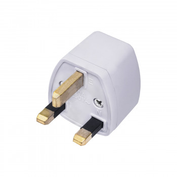 Akyga AK-AD-59 adaptador de enchufe de viaje US / AU / EU a UK, 250 V, 10 A, blanco