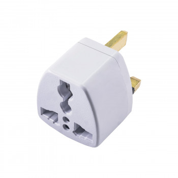Akyga AK-AD-59 adaptador de enchufe de viaje US / AU / EU a UK, 250 V, 10 A, blanco