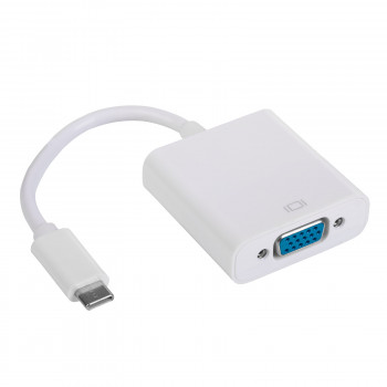 Akyga AK-AD-55 cable adaptador USB-C (conector macho) a VGA (conector hembra), Full HD, 15 cm