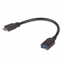 Akyga AK-AD-30 cable adaptador OTG USB-A 3.0 (conector hembra) a Micro-USB 3.0 (conector macho), 15 cm, negro