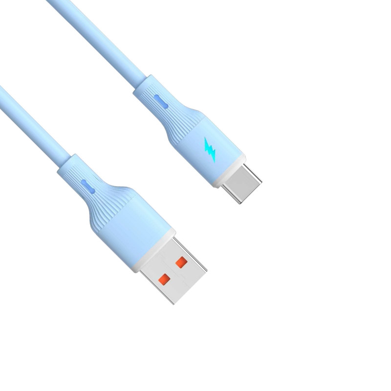 Akyga AK-USB-63 cable USB USB-A (macho) / USB-C (macho), USB 2.0, 18W, 1 m, azul, silicona