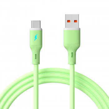 Akyga AK-USB-64 cable USB USB-A (macho) / USB-C (macho), USB 2.0, 18W, 1 m, verde, silicona