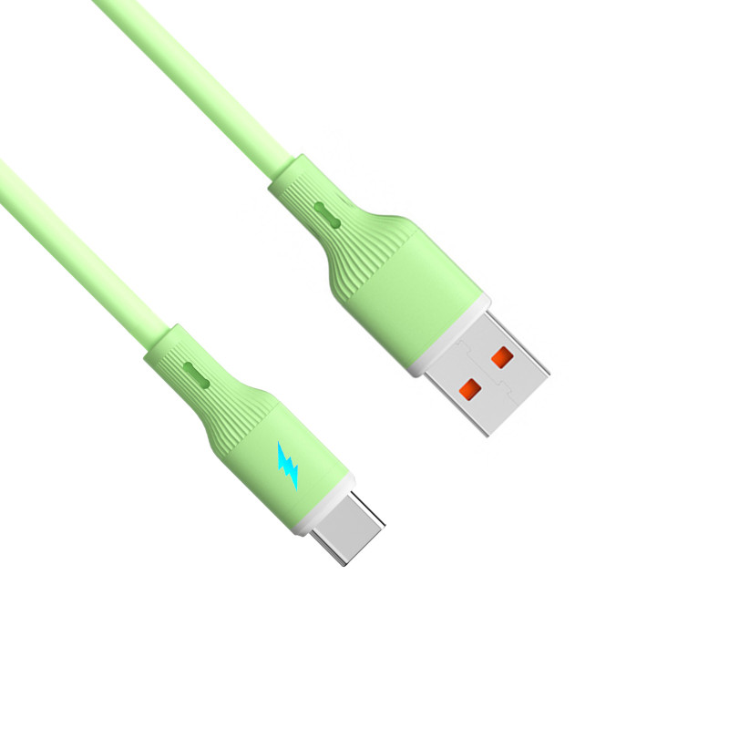 Akyga AK-USB-64 cable USB USB-A (macho) / USB-C (macho), USB 2.0, 18W, 1 m, verde, silicona