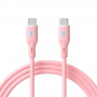 Akyga AK-USB-66 cable USB USB-C (macho) / USB-C (macho), USB 2.0, 60W, 1 m, rosa, silicona