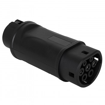 Akyga AK-SC-E09 adaptador de carga para vehículos eléctricos Type 1 (J1772) conector hembra a Type 2 (IEC 62196-2) conector macho, monofásico, 32 A, negro