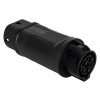 Akyga AK-SC-E09 adaptador de carga para vehículos eléctricos Type 1 (J1772) conector hembra a Type 2 (IEC 62196-2) conector macho, monofásico, 32 A, negro