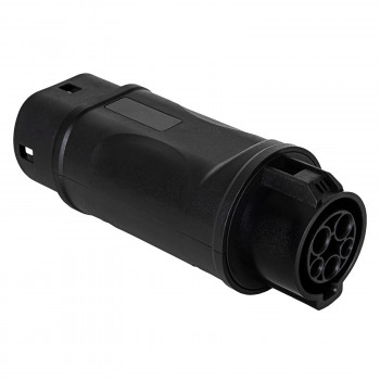 Akyga AK-SC-E09 adaptador de carga para vehículos eléctricos Type 1 (J1772) conector hembra a Type 2 (IEC 62196-2) conector macho, monofásico, 32 A, negro