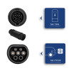 Akyga AK-SC-E09 adaptador de carga para vehículos eléctricos Type 1 (J1772) conector hembra a Type 2 (IEC 62196-2) conector macho, monofásico, 32 A, negro