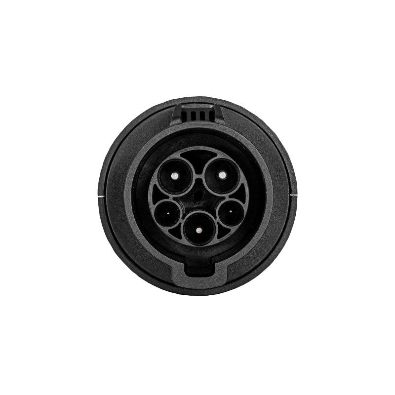 Akyga AK-SC-E09 adaptador de carga para vehículos eléctricos Type 1 (J1772) conector hembra a Type 2 (IEC 62196-2) conector macho, monofásico, 32 A, negro