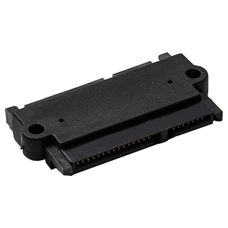 Akyga AK-CA-83 adaptador SATA 22 pines (15+7) conector hembra a conector macho, negro