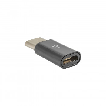 Akyga AK-AD-46 adaptador Micro-USB-B (hembra) a USB-C (macho), negro