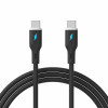 Akyga AK-USB-67 cable USB USB-C (macho) / USB-C (macho), USB 2.0, 60W, 1 m, negro, silicona