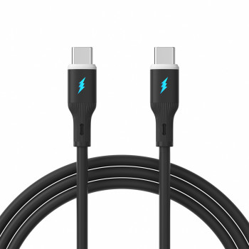 Akyga AK-USB-67 cable USB USB-C (macho) / USB-C (macho), USB 2.0, 60W, 1 m, negro, silicona
