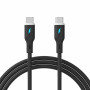 Akyga AK-USB-67 cable USB USB-C (macho) / USB-C (macho), USB 2.0, 60W, 1 m, negro, silicona