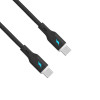 Akyga AK-USB-67 cable USB USB-C (macho) / USB-C (macho), USB 2.0, 60W, 1 m, negro, silicona