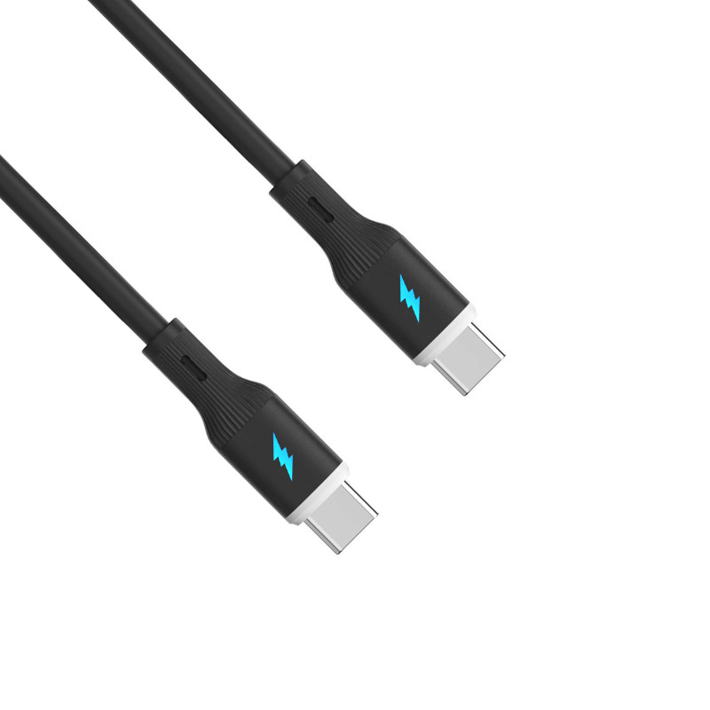 Akyga AK-USB-67 cable USB USB-C (macho) / USB-C (macho), USB 2.0, 60W, 1 m, negro, silicona