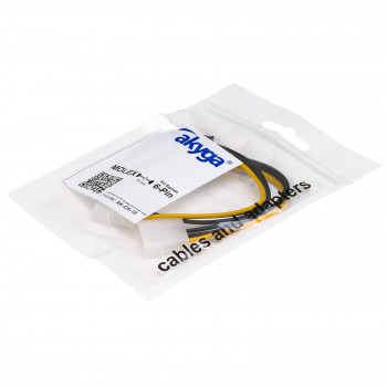 Akyga AK-CA-13 cable adaptador de alimentación 2x Molex (macho) a PCIe 6 pines (hembra), 15 cm