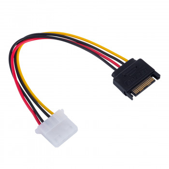 Akyga AK-CA-11 cable adaptador de alimentación SATA (macho) a Molex (hembra), 15 cm