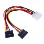 Akyga AK-CA-16 cable divisor de alimentación Molex (macho) a 2x SATA (hembra), 15 cm