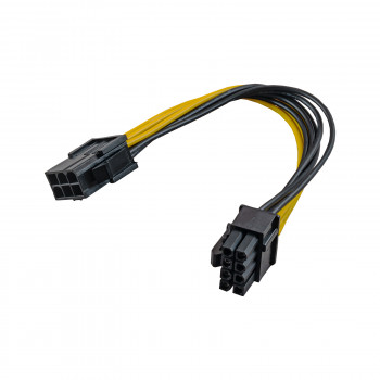 Akyga AK-CA-07 cable adaptador de alimentación PCIe 6 pines (macho) a PCIe 8 pines (6+2) (hembra), 20 cm