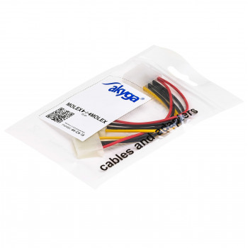 Akyga AK-CA-15 cable distribuidor de alimentación Molex (macho) a 2x Molex (hembra), 15 cm