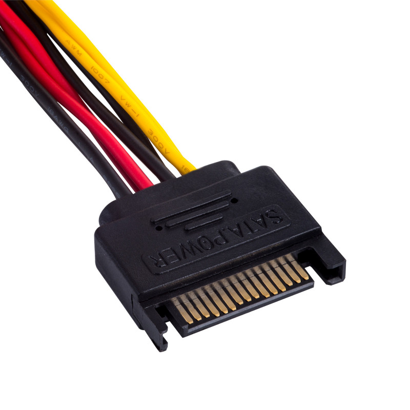 Akyga AK-CA-31 cable distribuidor de alimentación SATA, SATA (conector macho) a 2x SATA (conector hembra), 2x 15 cm