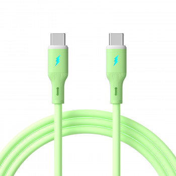 Akyga AK-USB-69 cable USB USB-C (macho) / USB-C (macho), USB 2.0, 60W, 1 m, verde, silicona