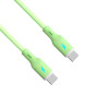 Akyga AK-USB-69 cable USB USB-C (macho) / USB-C (macho), USB 2.0, 60W, 1 m, verde, silicona
