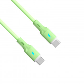 Akyga AK-USB-69 cable USB USB-C (macho) / USB-C (macho), USB 2.0, 60W, 1 m, verde, silicona