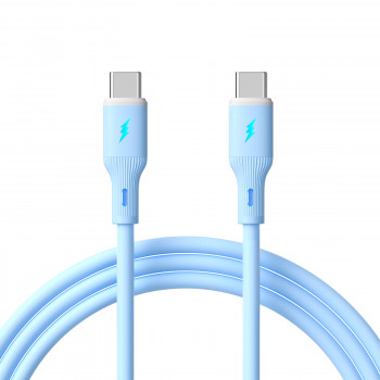 Akyga AK-USB-68 cable USB USB-C (macho) / USB-C (macho), USB 2.0, 60W, 1 m, azul, silicona