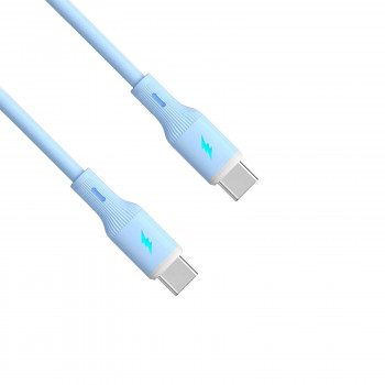 Akyga AK-USB-68 cable USB USB-C (macho) / USB-C (macho), USB 2.0, 60W, 1 m, azul, silicona