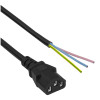 Akyga AK-OT-02A cable de alimentación IEC C13 a extremo abierto, CCA 3 x 0,5 mm², 1,5 m, negro