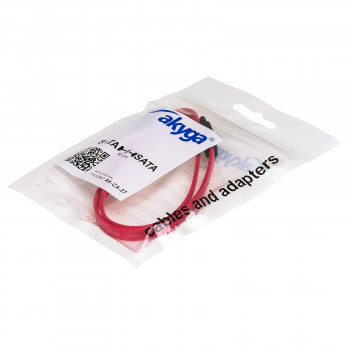 Akyga AK-CA-27 cable de datos SATA III, 6 Gb/s, 0,5 m, rojo