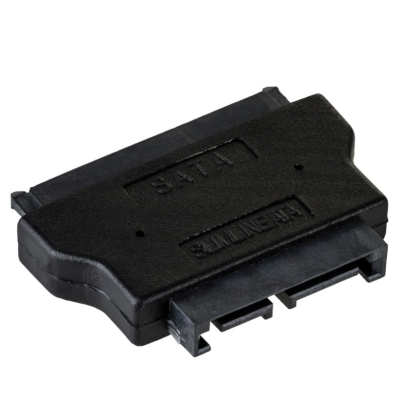 Akyga AK-CA-53 adaptador Slim-SATA (conector macho) a SATA 22 pines (conector hembra), negro