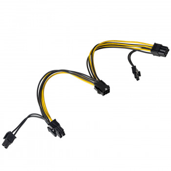 Akyga AK-CA-55 distribuidor de alimentación para tarjeta gráfica PCI-E 6 pines (conector hembra) a 2x PCI-E 6+2 pines (conector macho), 2x 15 cm