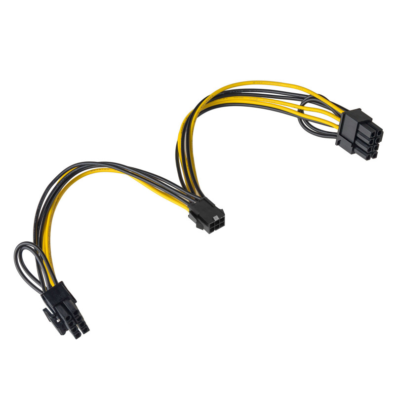 Akyga AK-CA-55 distribuidor de alimentación para tarjeta gráfica PCI-E 6 pines (conector hembra) a 2x PCI-E 6+2 pines (conector macho), 2x 15 cm