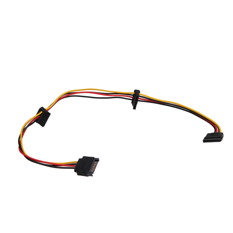 Akyga AK-CA-41 cable distribuidor de alimentación SATA, SATA (conector macho) a 3x SATA (conector hembra), 3x 15 cm