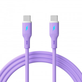 Akyga AK-USB-70 cable USB USB-C (macho) / USB-C (macho), USB 2.0, 60W, 1 m, lila, silicona