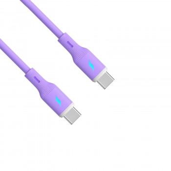 Akyga AK-USB-70 cable USB USB-C (macho) / USB-C (macho), USB 2.0, 60W, 1 m, lila, silicona