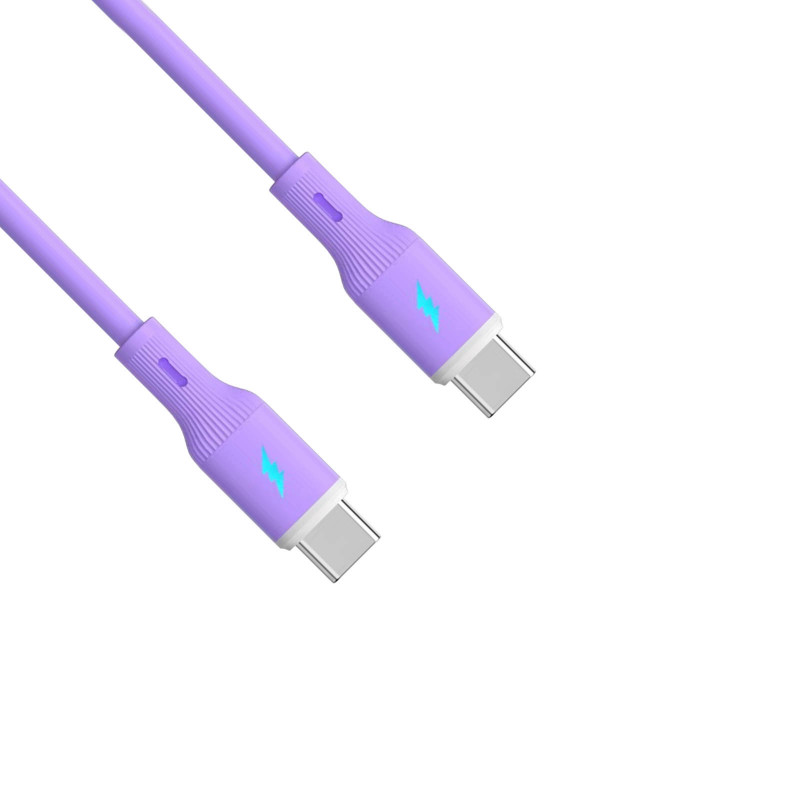Akyga AK-USB-70 cable USB USB-C (macho) / USB-C (macho), USB 2.0, 60W, 1 m, lila, silicona