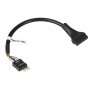 Akyga AK-CA-75 cable adaptador de header USB 2.0 interno de 9 pines (macho) a USB 3.0 de 19 pines (hembra), 20 cm, negro