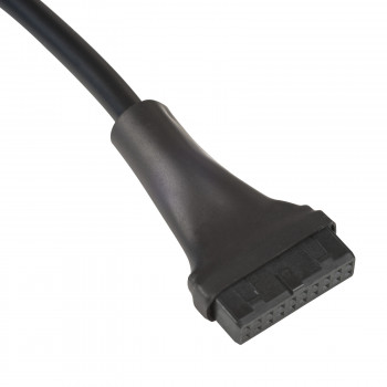 Akyga AK-CA-75 cable adaptador de header USB 2.0 interno de 9 pines (macho) a USB 3.0 de 19 pines (hembra), 20 cm, negro