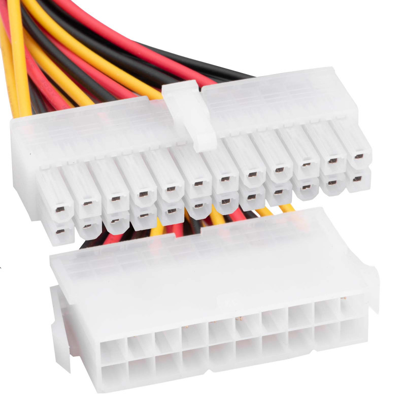 Akyga AK-CA-66 cable adaptador de alimentación ATX 20 pines (conector hembra) a 24 pines (20+4) (conector macho), 15 cm