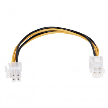 Akyga AK-CA-78 cable de extensión de alimentación ATX P4 4 pines, 4 pines (hembra) a 4 pines (macho), 23 cm