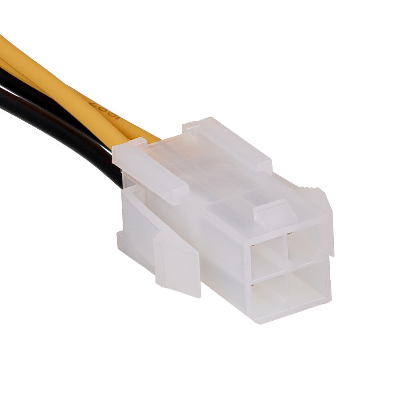 Akyga AK-CA-78 cable de extensión de alimentación ATX P4 4 pines, 4 pines (hembra) a 4 pines (macho), 23 cm