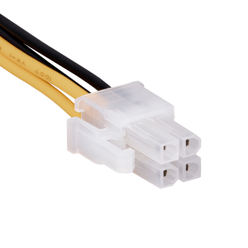 Akyga AK-CA-78 cable de extensión de alimentación ATX P4 4 pines, 4 pines (hembra) a 4 pines (macho), 23 cm