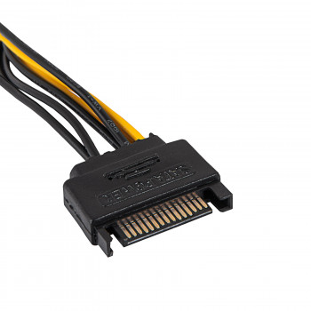 Akyga AK-CA-80 Cable adaptador de alimentación SATA a PCIe 6+2 pines, 15 cm